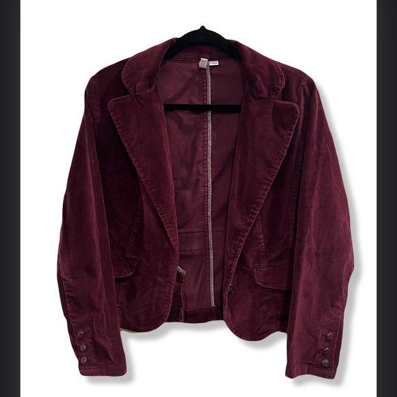 ❤️✨St John’s Bay✨❤️Corduroy Plum Maroon Red Jacket Size Small With Buttons - Picture 1 of 6